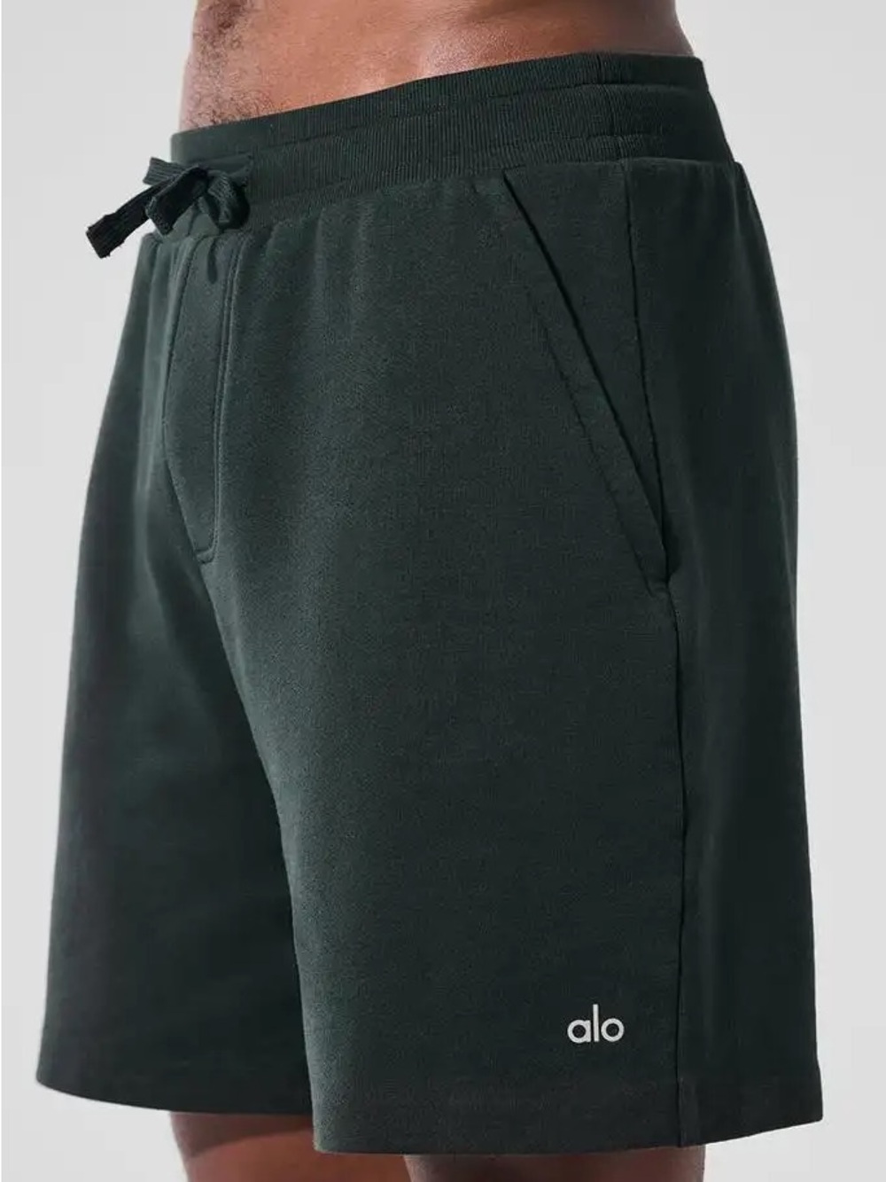 ALO Yoga Men's Deep Teal Athletic Drawstring Shorts - Picture 2 of 9